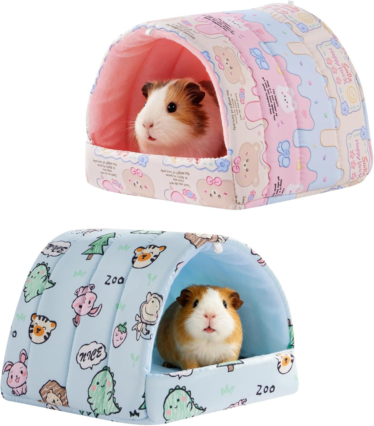2 Pack Hamster Hideout Bed - Pink+Blue / 9.4*9.4in
