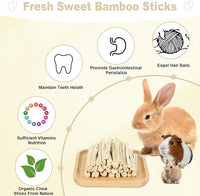 900g Sweet Bamboo Chew Sticks for Rabbits, Chinchilla Rabbit Toys Guinea Pig Chews Sticks, Natural Rabbit Bunny Molar Treats Snacks Toys for Chinchilla, Guinea Pig, Hamster Small Animals