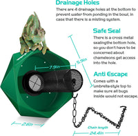 Hookable chameleon feeding bowl with mesh, hanging chain and tongs - view 2