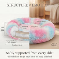 Small Calming Dogs Bed for Small Dogs Anti-Anxiety Machine Washable - Rainbow / 23 inches - image 4