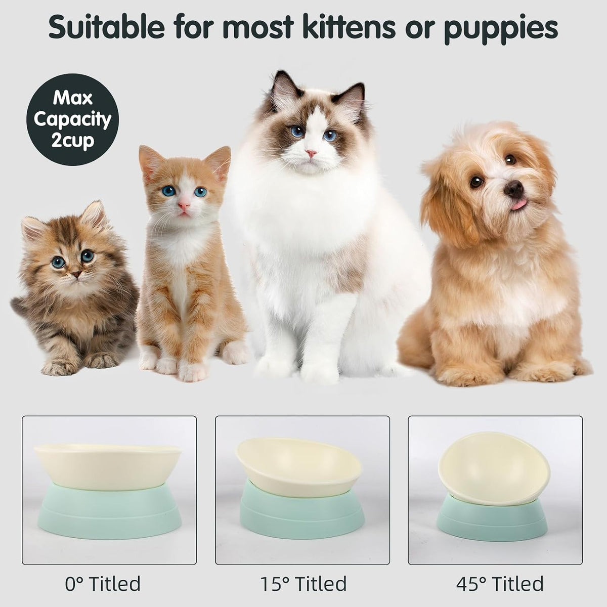 Bulldog Bowl Anti-Slip Dog Cat Dish Detachable Rubber Dog Bowl Pet - Green / 2 Cup ( Small/Medium Dog ) - image 3