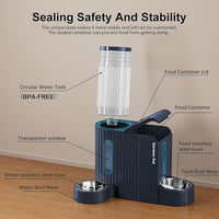 Gardner Pet Automatic Gravity Cat Food Feeder and Water Dispenser Stainless Steel Two-in-One Set Large Capacity Dispenser for Pets Dogs, Puppies, Kittens