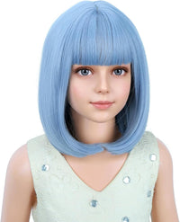 PATTNIUM kids dark blue short bob wig, synthetic with adjustable cap - view 12
