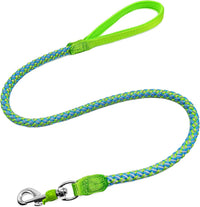 Reflective Dog Leash 2/3/4/6/10ft Braided 1/2" Strong Nylon Rope – Essentials for Dogs - 3ft * 1/2" / Green