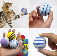 BLMHTWO 12PCS Rainbow Cat Toys, EVA Foam Balls 1.65inch Lightweight Colorful Interactive Pet Balls for Cats, Kittens, Puppy (6 Colors)