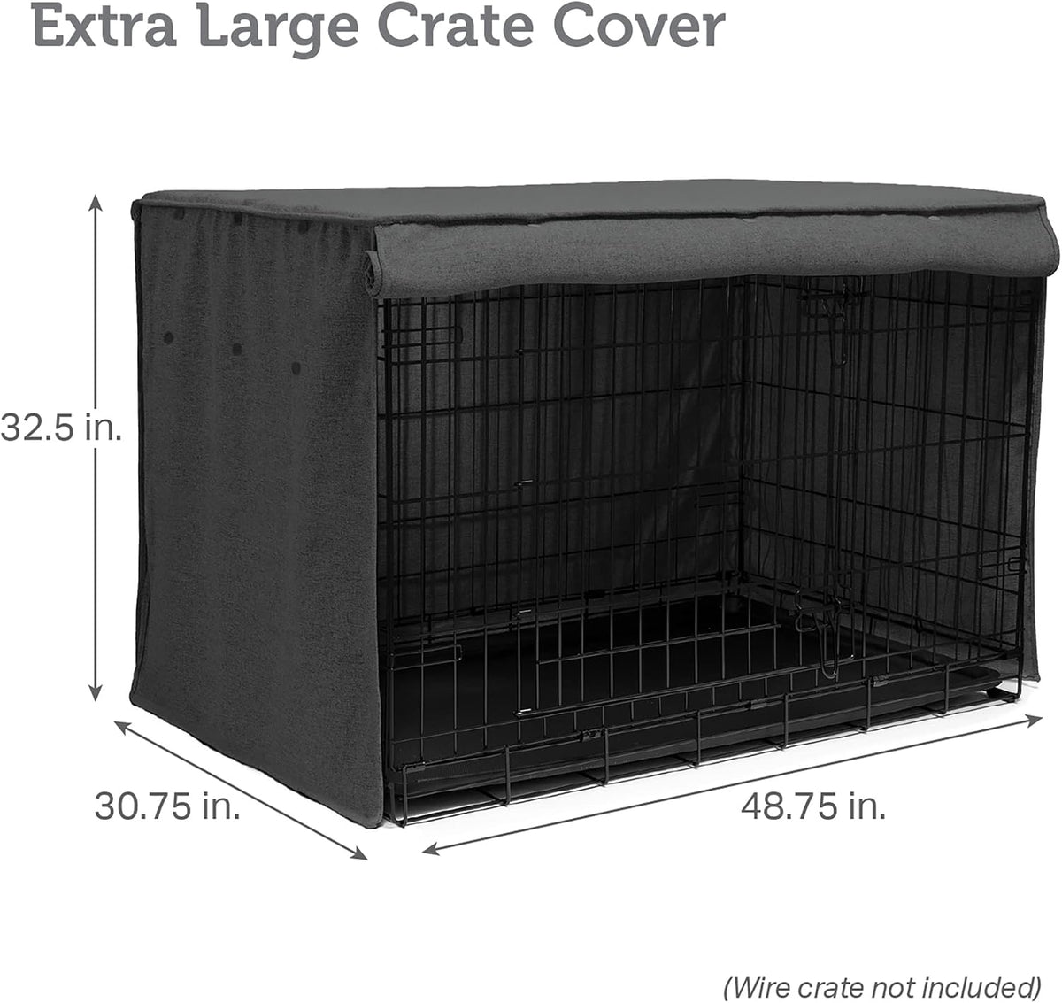 Friends Forever Metal Dog Crate Cover - 48.75"L x 30.75"W x 32.5"H - image 2