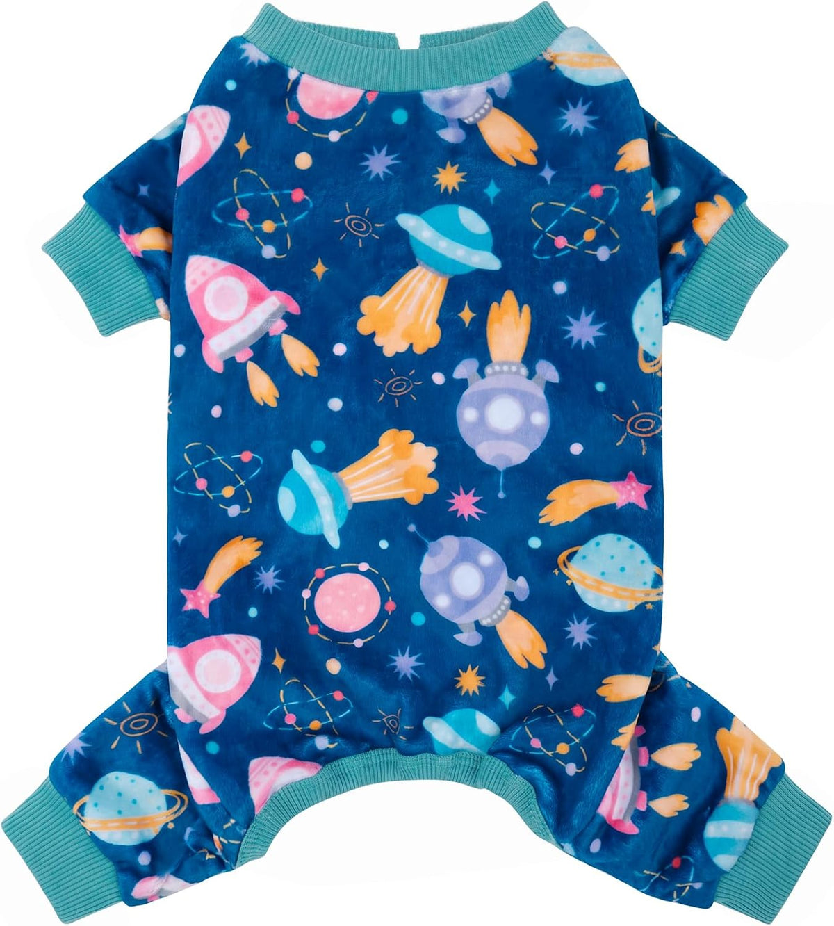 KYEESE Velvet Dog Pajamas for Medium Large Dogs Soft Onesie - X-Large (23-32lbs) / Spacecraft