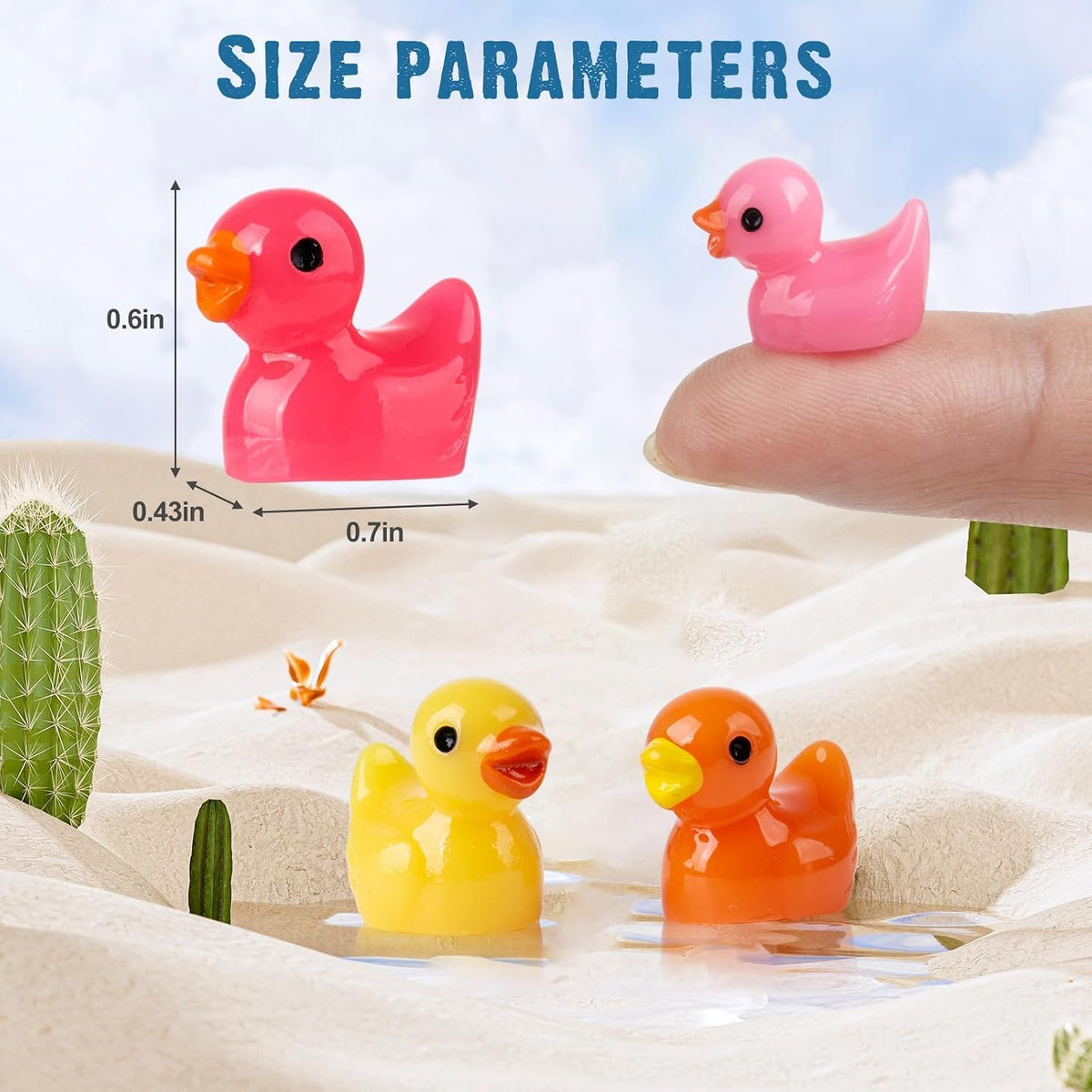 Mini Resin Duck Colorful Miniature Figures Micro Fairy Garden - 200 mini ducks - image 4