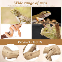 Janinka 14-17" Large Reptile Driftwood Branch for Bearded Dragon Gecko - 6-8" - image 4
