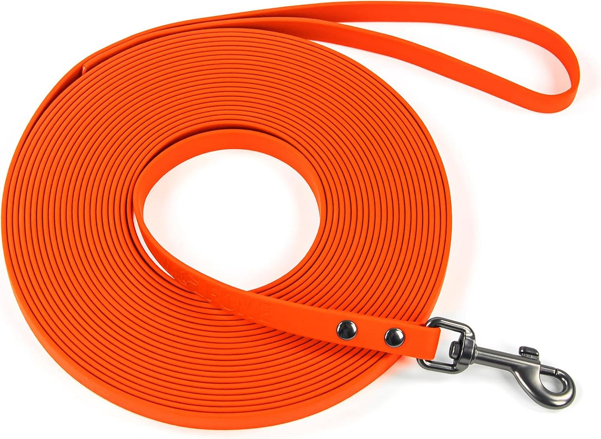 Wolfone Waterproof Dog Leash 10FT Long Line Training Leash for Dogs – Essentials for Dogs - 17ft x 0.52 IN / Orange