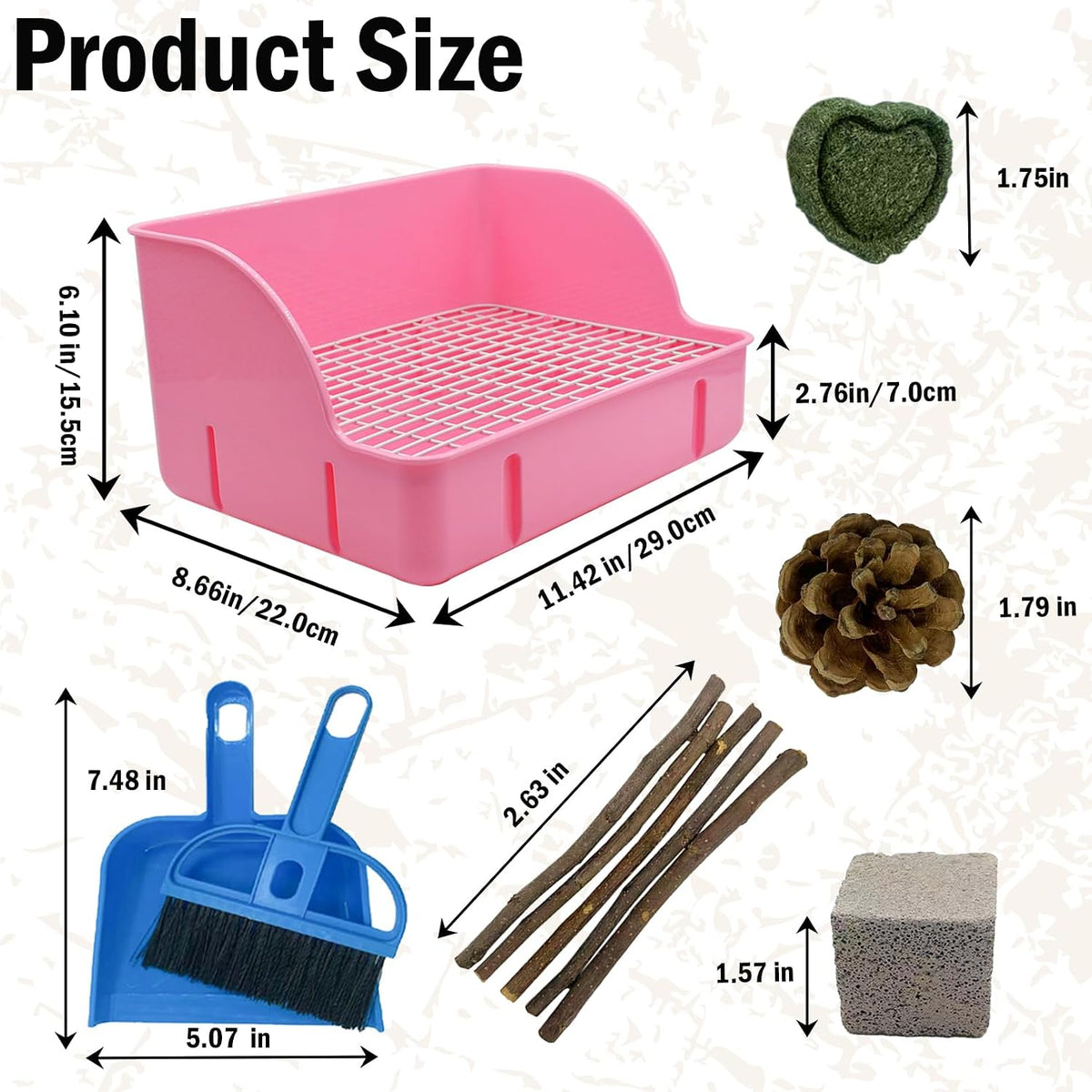 12Pcs Rabbit Litter Box for Cage - 【Pink】 - image 3