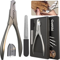 Dog Nail Clippers, All Steel Material, Built-in Spring - Matte Pet Nail Clipper Set