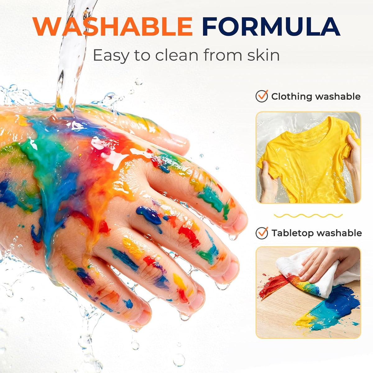 Nicpro 18 Colors Large Washable Paint Set for Kid - 18 Colors / 8.4 Fl Oz (Pack of 18) - image 3