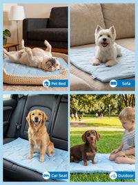Huafly Dog Cooling Mat,Dual-Sided Cooling Mat for Dogs Cloud Blue – Essentials for Dogs - XL: 60.0" L x 40.0" W x 0.8"Th - image 4
