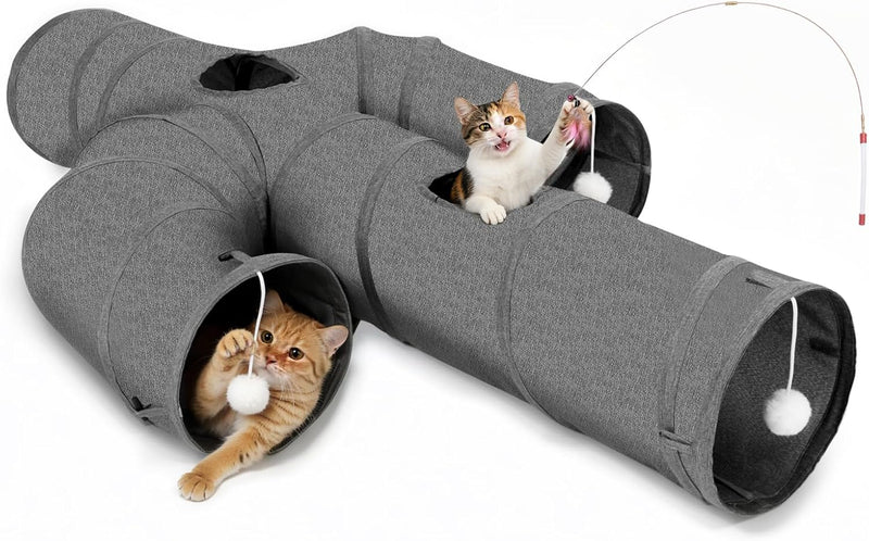 Ownpets Cactus Cat Tunnel 12" with Peek Holes for Indoor Large Cat - Cactus Shape / 10 Inches in Diameter