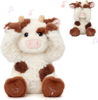 Hopearl Peek A Boo Cow Interactive Repeats What You Say Plush Diary - Cow
