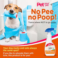 No Pee No Poop Dog Potty Training Spray, 16 Fl Oz – Non-Toxic Dog Spray to Prevent Peeing and Pooping – Natural No Urine Marking Scent Corrector - No Here Stops Dogs Peeing Indoor/Outdoor