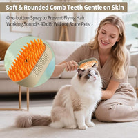 Cat Steam Brush for Shedding 4 in 1 Dog Brush with Steam Pet Hair Cleaning Brush Comb for Spray Pet Grooming for Long & Short Haired Pets Comb for Cats (Brown)