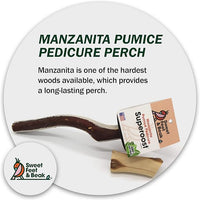 Superoost Manzanita Pumice Pedicure Perch- Easy to Install Bird Cage Accessories for Healthy Feet, Nails and Beak - Natural Bird Perches Imitates Birds' Life in The Wild - S 8"