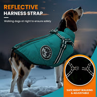 Winter Dog Coat with Harness Built in Waterproof Dog Jackets Warm Pet - Blue / XL(Suggest 12-15 lbs) - image 3