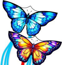 Xida Butterfly Kites for Kids and Adults Easy to Fly - 2 Pack (Rainbow+Blue)