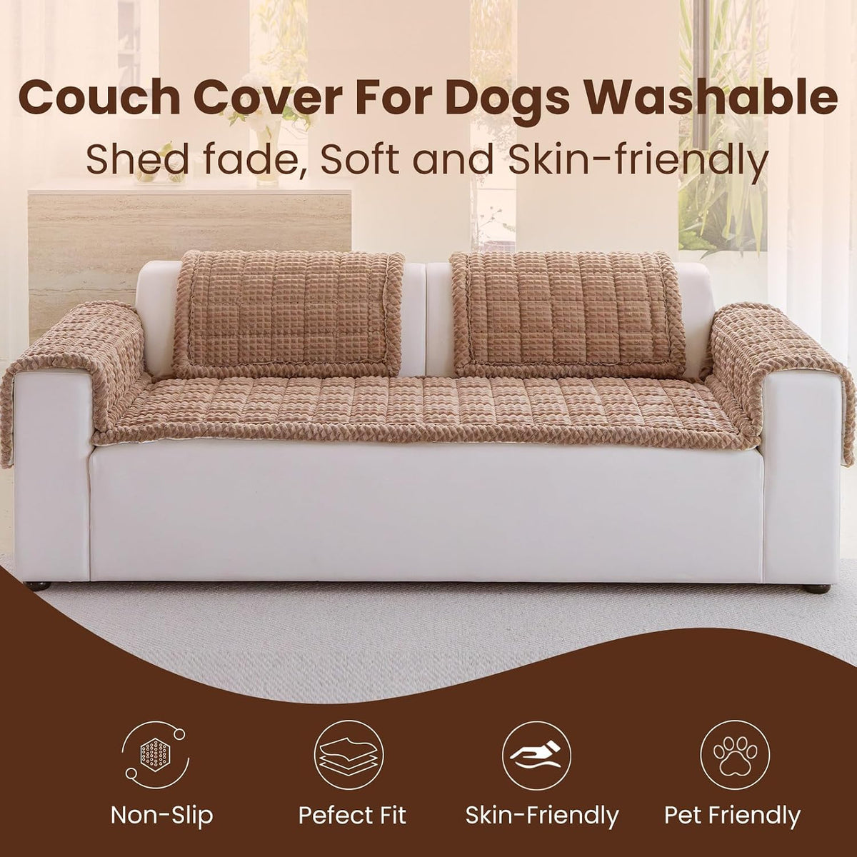 Couch Cover for Dogs Washable - Coffee / 23.6" x 47.2" - image 2
