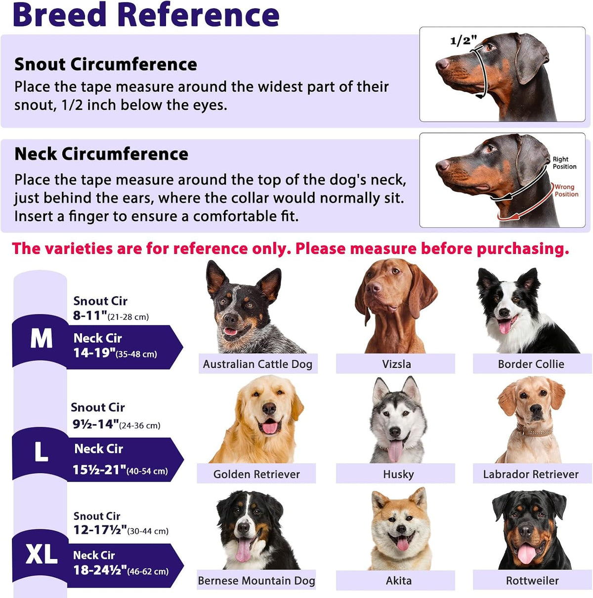 Soft Dog Head Collar, Patented Padded No Pull Training Head Halter – Essentials for Dogs - Purple / XL (Snout 12"-17.5") - image 4