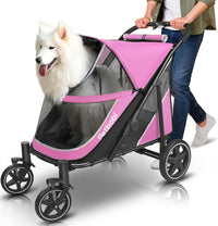 Petbobi Dog Stroller for Large Medium Dogs up to 80 lbs - Pink