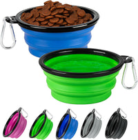 Collapsible Dog Bowl for Travel - Small / Blue+Green