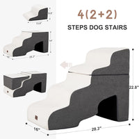 Garnpet Dog Stairs for Couch Sofa and Chair - Fleece 4-Step / Beige - image 2
