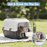DUMOS 23" Hard-Sided Pet Carrier for Small Pets - White & Black / 22.4"L x 14.6"W x 13.0"H - image 4