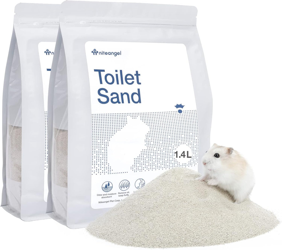 Niteangel Training Litter Potty Sand: 1.4 L x 2 Absorb Odor & No Dust – Essentials for Small Pets - 1.4 L X 2 - Blue Label