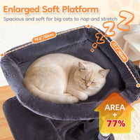 Taoqimiao Cat Tree, 67 in Tall Cat Tower with 2 Plush Cat Condos – Essentials for Cats - Sturdy-73IN / Smoky Gray - image 3