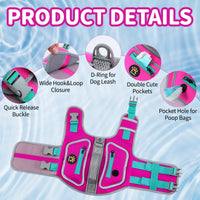 Dog Life Jacket, Good Visibility Pet Swimming Vest for Boating L – Essentials for Dogs - RosePink / X-Large - image 4