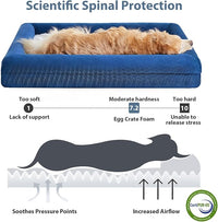 WNPETHOME Giant Dog Bed, Washable Dog Couch with Removable Waterproof Cover, Orthopedic Large Pet Sofa Bed with Bolster Sides for Sleeping
