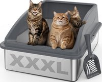 AIPERRO Stainless Steel Litter Box - Dark Grey / XXX-Large