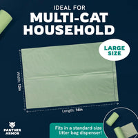Panther Armor Cat Litter Bags for Poop - Large (16 x 12 in) – 100 Count - image 2