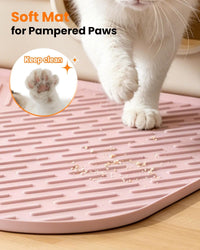 Cat Litter Mat, 47"x37" Extra Large Litter Box Mat, Silicone Mat - Pink - image 4