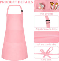 5 Pack Kids Apron Adjustable Children Apron with 2 Pockets Children - Pink / 5 - image 3