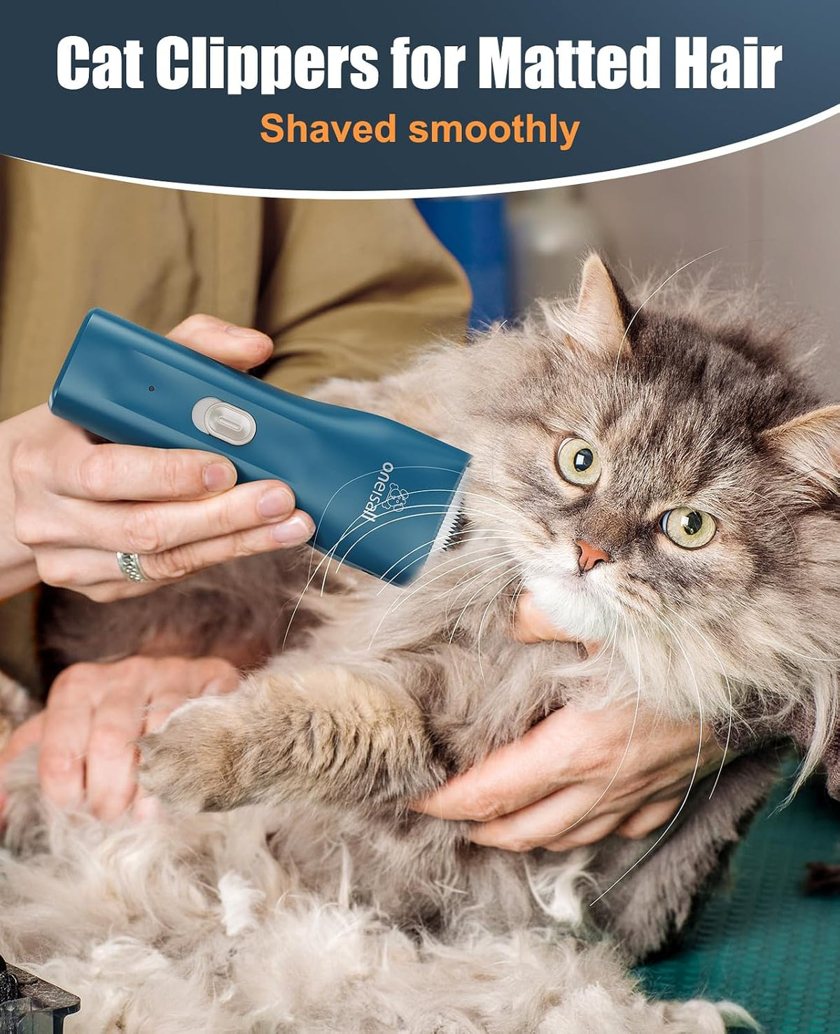 oneisall Pet Clippers for Cat Matted Hair - Green / Standard - image 2