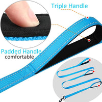 3 Handle Dog Leash 10FT Triple Handle Reflective Large Medium Dogs – Essentials for Dogs - Teal - image 4