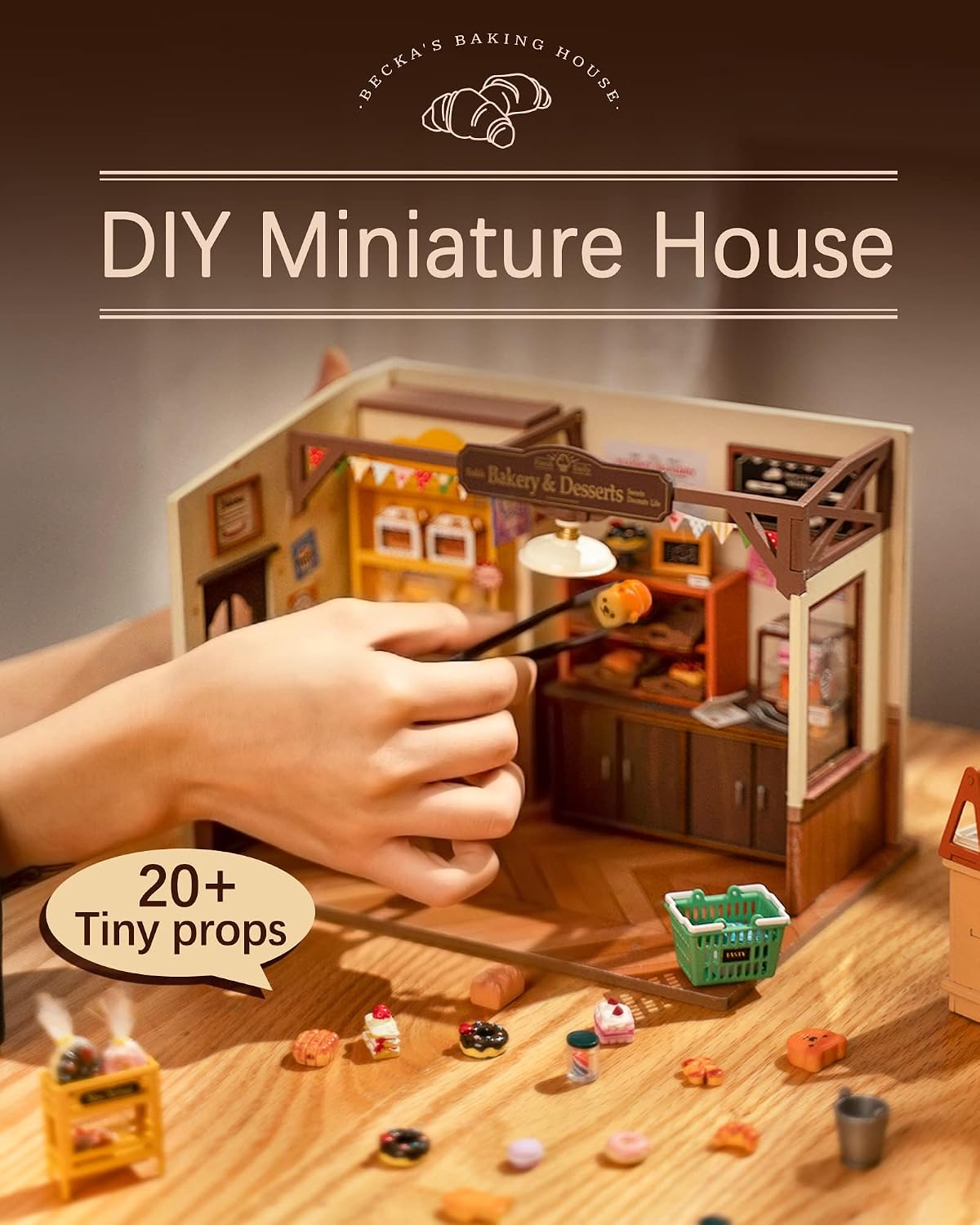 Rolife Baking Kitchen DIY miniature house kit lit with LED light - view 8