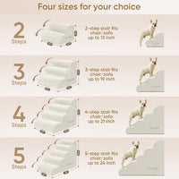 PAWSCRAT 4-Step Pet Stairs for High Beds & Sofas - Beige / 4-step 19.6"H - image 2