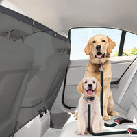 SunGrow Elastic Nylon Dog Seat Belt, 24”, 36” - 2 Black Belts+1 Barrier - image 2