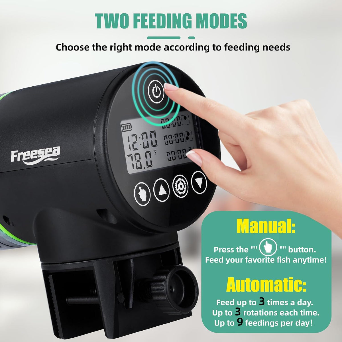 Freesea Automatic Fish Feeder for Aquarium: One-Touch Easy Setup & 3 - FS-069BT - image 3