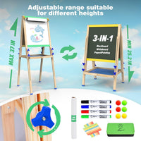 JOYOOSS Easel for Kids Art Easel Toddlers Easels With Paper Roll – Fun for Kids & Family - Green yellow - image 2