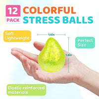 16 Pack Slow Rising Stress Balls，Textured Memory Soft Stress Ball – Fun for Kids & Family - 12 Pack Water Droplet Stress Balls - image 2