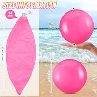 Yinder 24 Pcs Clear Beach Balls Inflatable Bubble Ball Decorations - Plain / Rose Pink - image 4