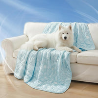 NWK Dog Cooling Blanket Q-Max>0.345 for Summer – Essentials for Dogs - Ocean Blue / L (40''x 60'')