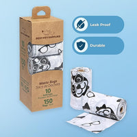 Best Pet Supplies Dog Poop Bags (240 Bags) for Waste Refuse Cleanup, Doggy Roll Replacements for Outdoor Puppy Walking and Travel, Leak Proof and Tear Resistant, Thick Plastic - White